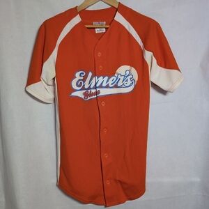 Teamwork #6 Elmer's Glue Gluegonzola Sz M Orange and White Baseball Jersey